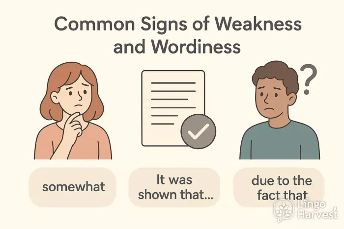 weakness wordiness common signs