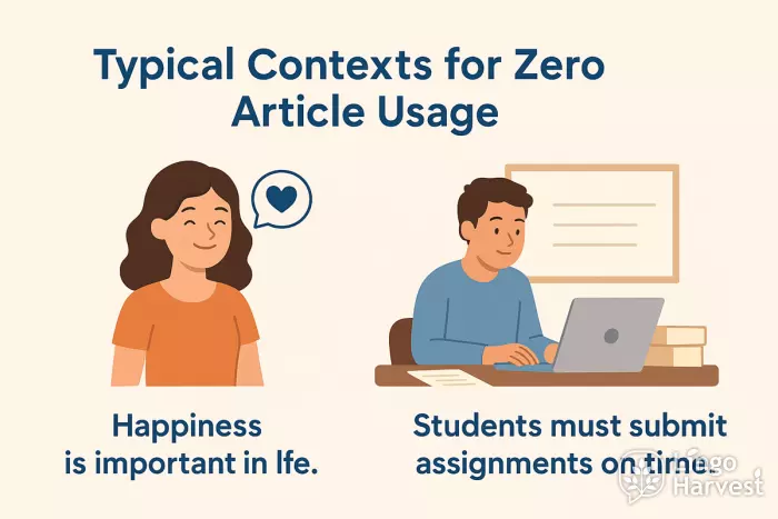 zero article usage happiness students
