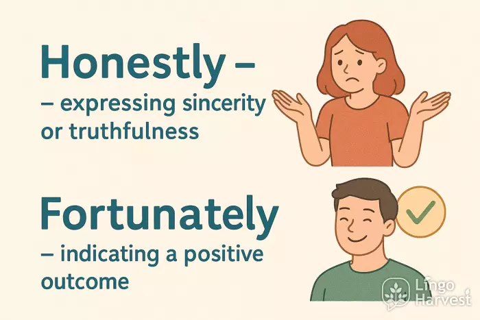 sentence adverbs honesty and luck