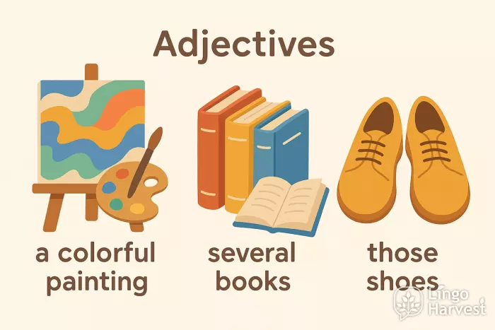 adjectives painting books shoes