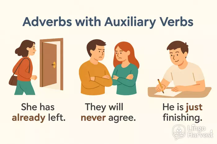 adverbs auxiliary already never just