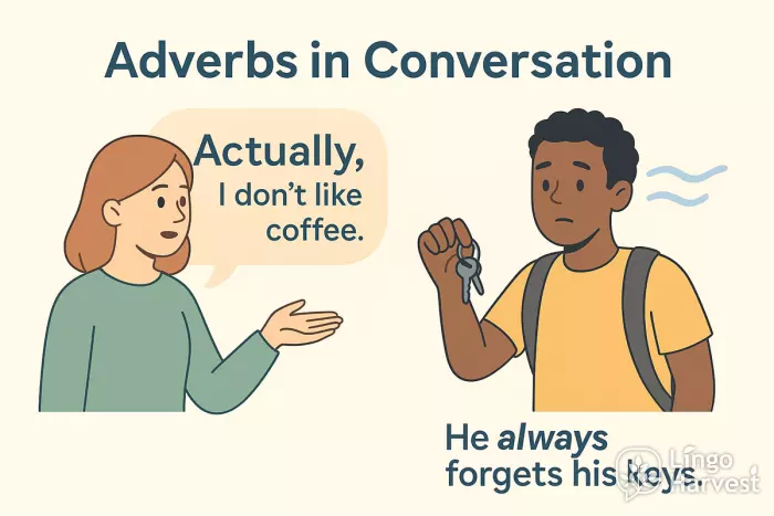 adverbs conversation patterns actually always keys