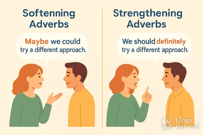 adverbs softening vs strengthening