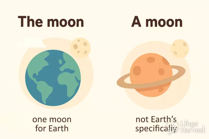 articles the moon vs a moon