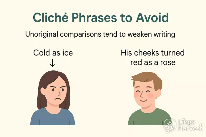 cliche phrases to avoid cold as ice red as a rose