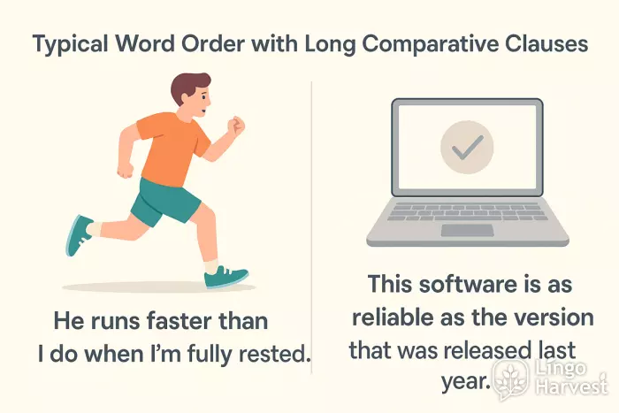 comparative clauses runner software example