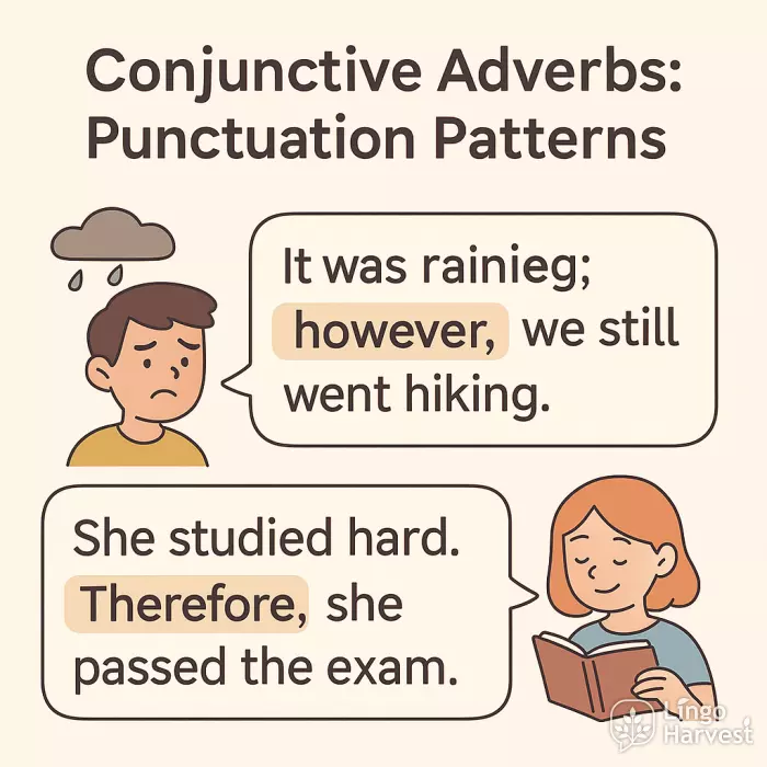 conjunctive adverbs however therefore