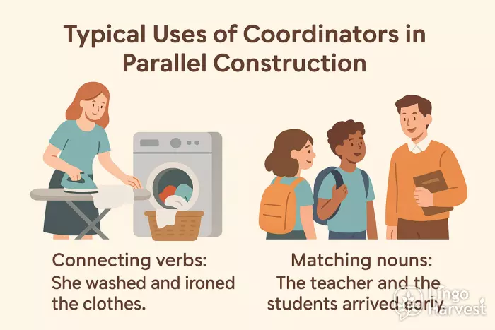 coordinators parallel verbs nouns