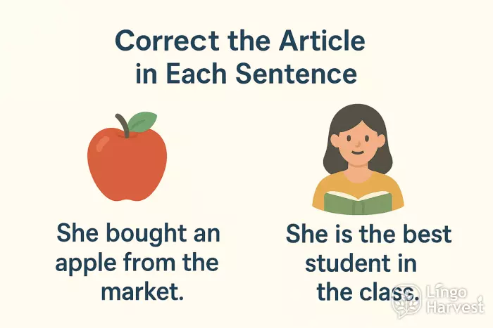 correct article apple best student