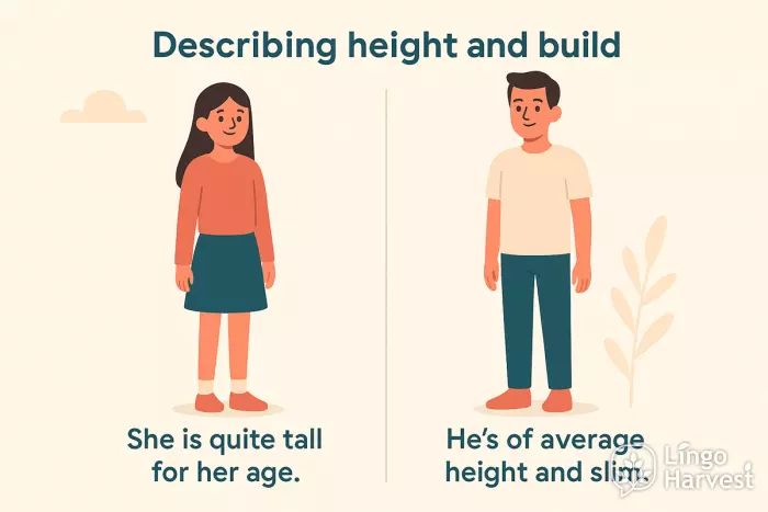 describing height tall average slim