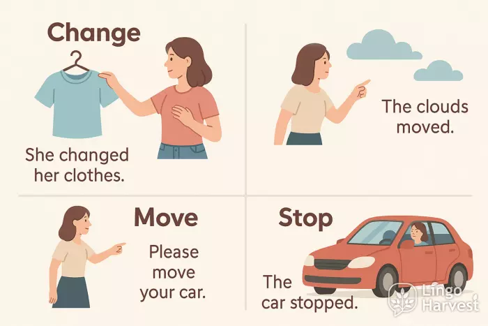 dual-use verbs change move stop