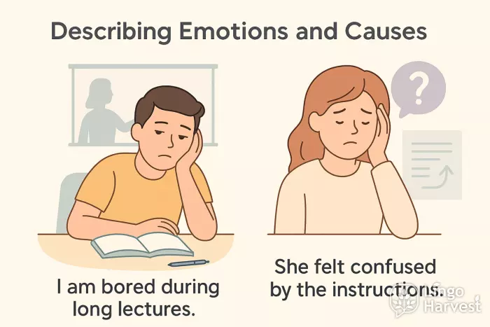 emotions describing bored confused examples