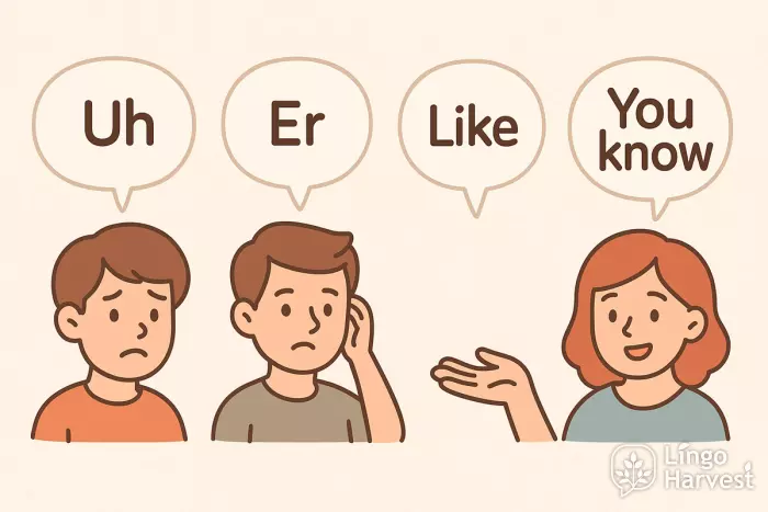 fillers uh er like you know