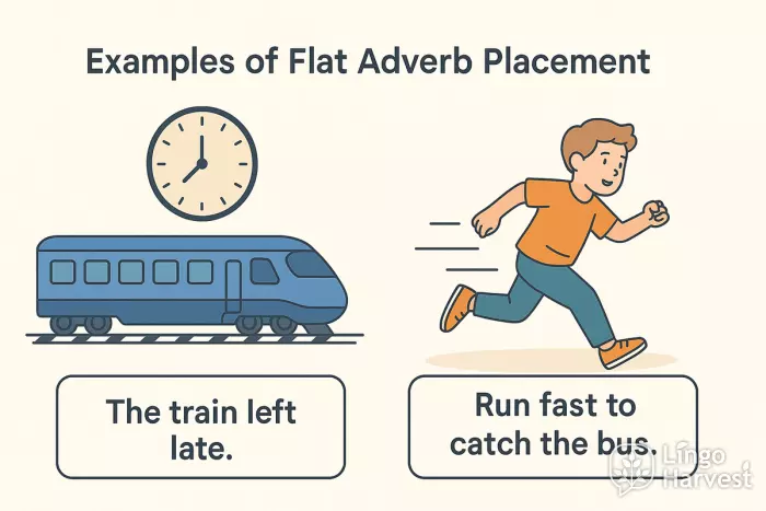 flat adverb placement examples