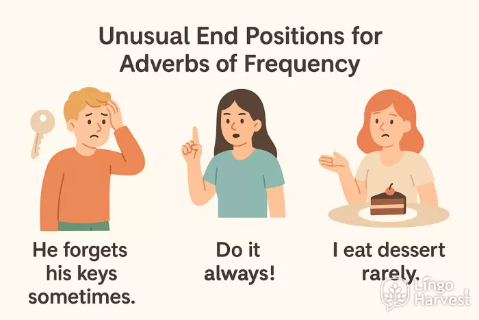frequency adverbs unusual end position