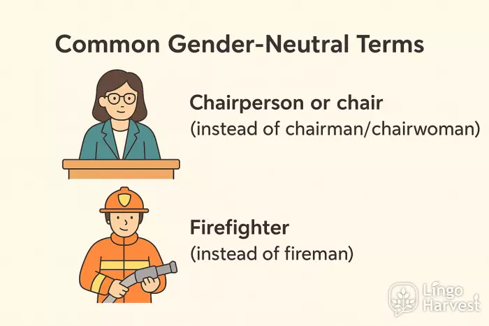 gender-neutral terms chairperson firefighter