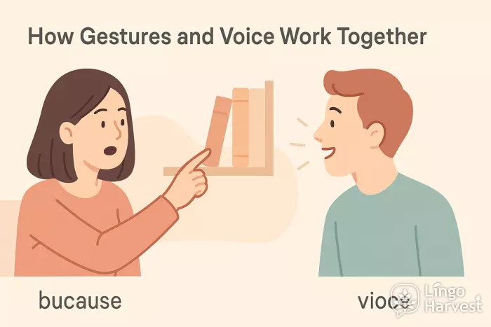 gesture and voice communication scene