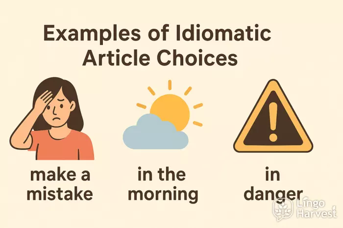 idiomatic article choices examples