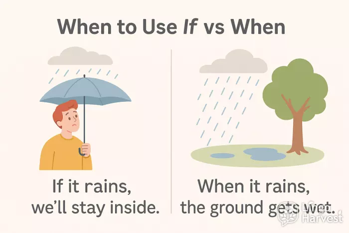 if vs when rain examples