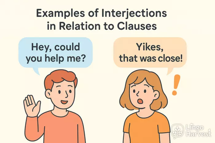 interjections hey yikes clauses