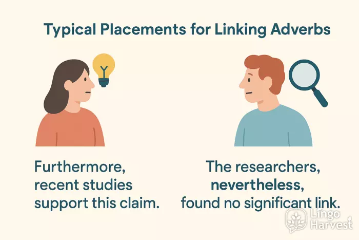 linking adverb placement