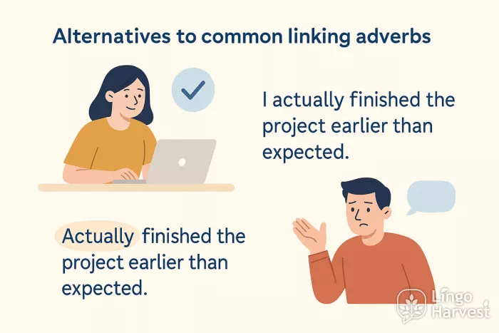 linking adverbs alternatives examples