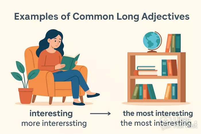 long adjectives interesting more most