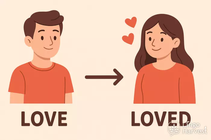Verb Forms - love loved example