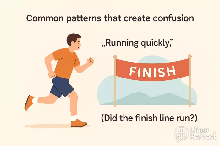 misplaced modifier running example