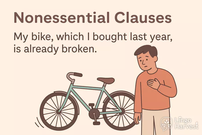 nonessential clause bike example