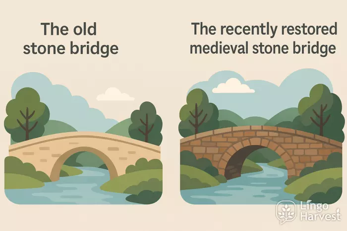 old stone bridge restored medieval bridge