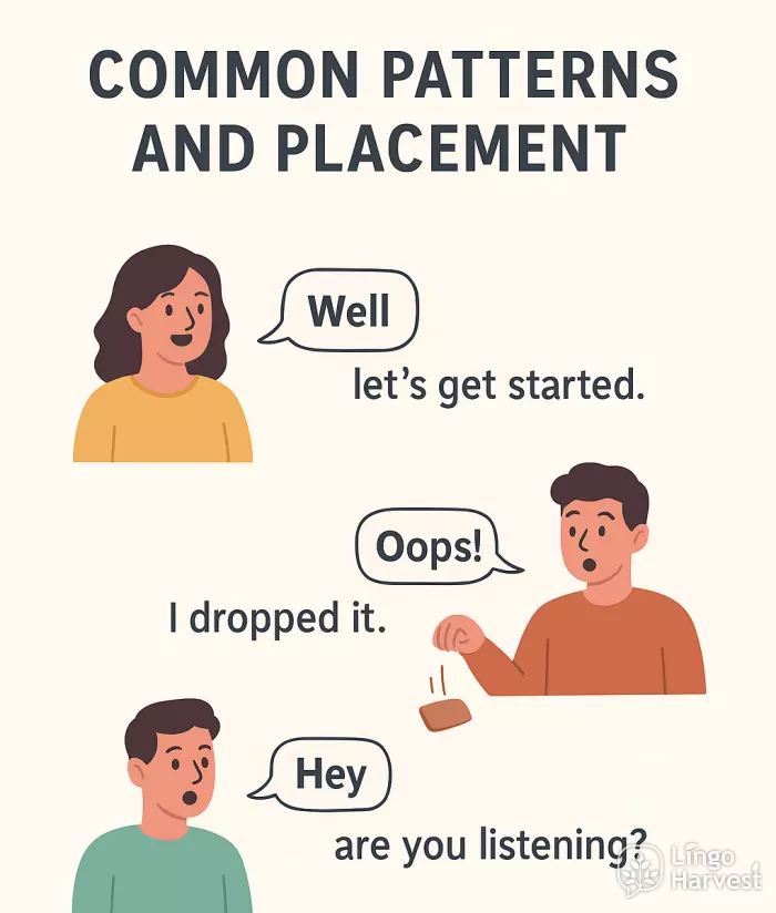People using common interjections