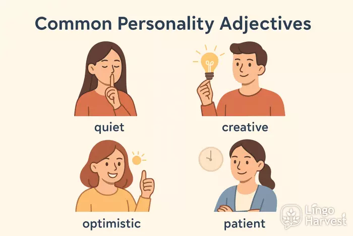 personality adjectives quiet creative optimistic patient