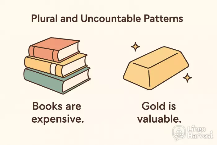 plural uncountable books gold