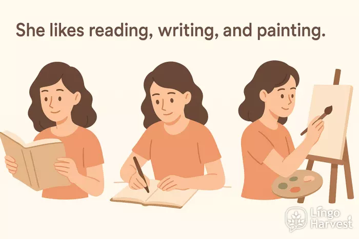 reading writing painting list example