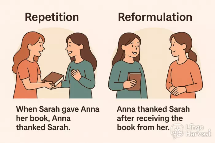 repetition vs reformulation