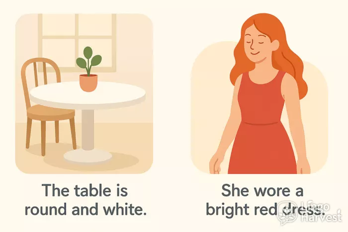 round white table and red dress scene