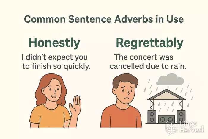 sentence adverbs honestly regrettably