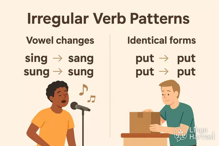 sing sang sung — put put put