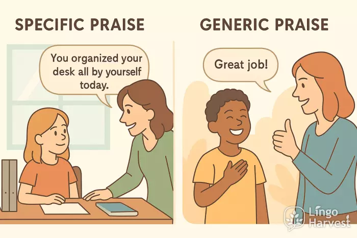 specific praise vs generic praise scene