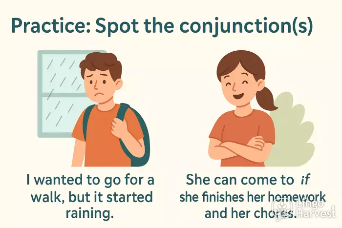 spot the conjunctions practice