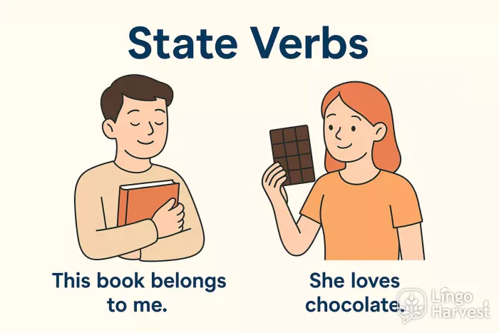 state verbs belongs loves