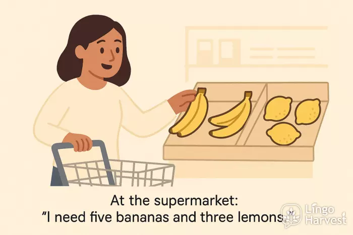 supermarket bananas and lemons