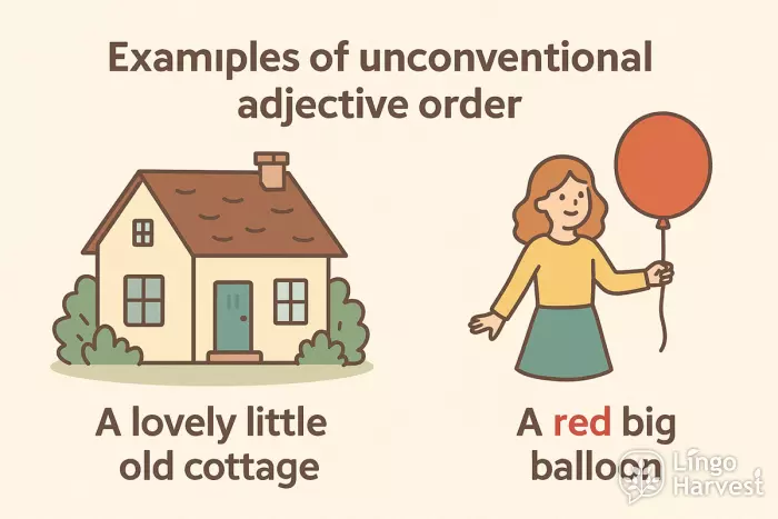 unconventional adjective order cottage balloon