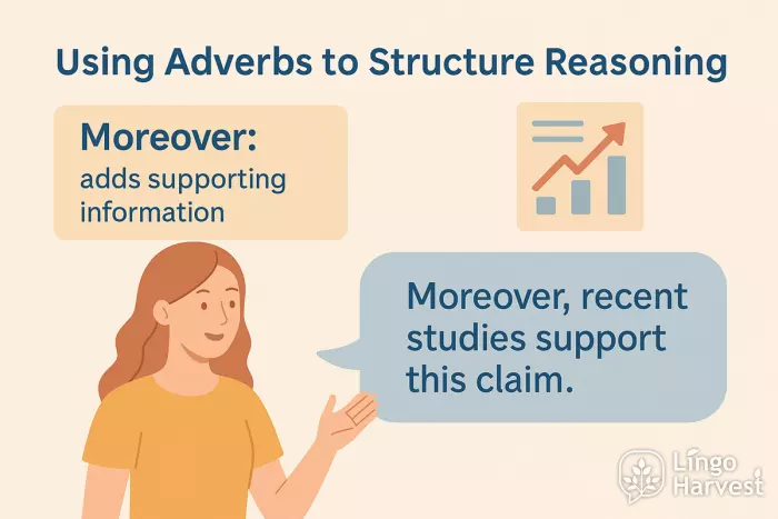 using adverbs reasoning moreover example