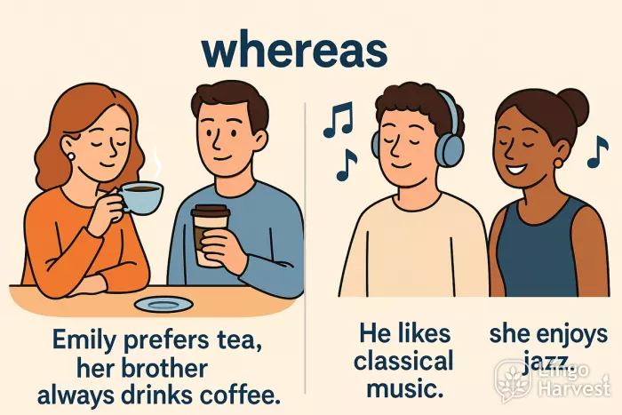 whereas contrast tea coffee music