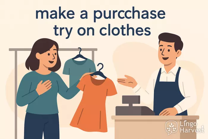 store shopping make a purchase try on clothes