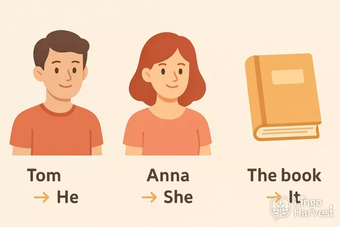 Pronoun replacement example