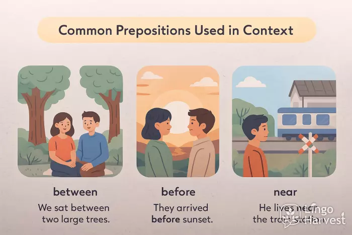 prepositions between before near