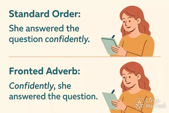 adverb position standard vs fronted